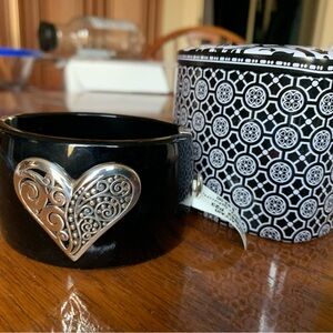 Brighton Black and Silver Heart Bracelet